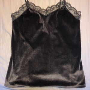 Gray Velvet Tank Top